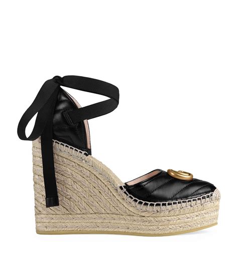 gucci espadrilles zwart|gucci espadrilles wedges.